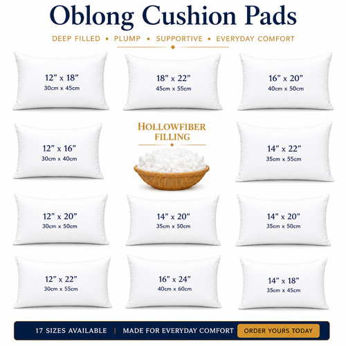 Oblong cushion pad - cushion, rectangular